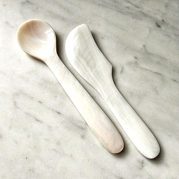 mr. p's pantry mother of pearl spreaders  and spoons set