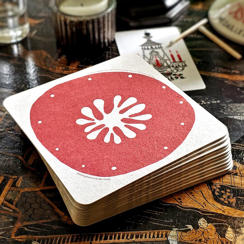 The Punctilious Mr. P's collaboration with marian mcevoy (aka gust the poodle)stack of 12 european pulp board drinks coasters
