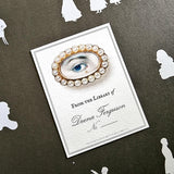 The Punctilious Mr. P's Place Card Co. personalized "The Lover's Eye" motif bookplate in the "from the library of" style.