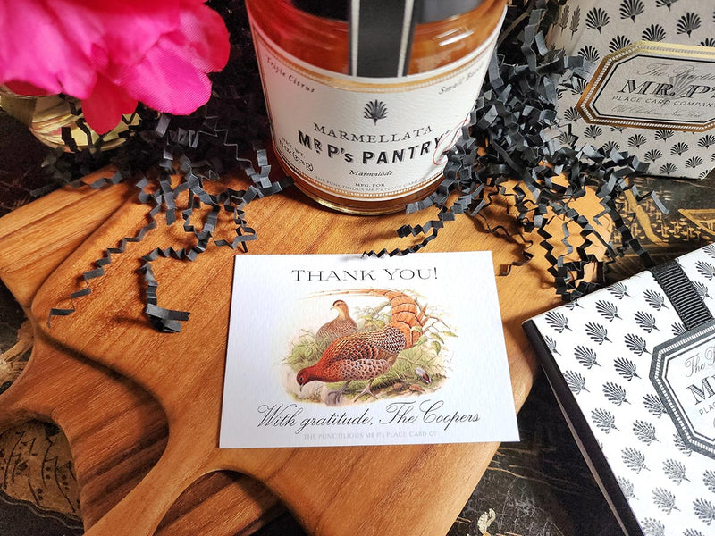 The Punctilious Mr. P's Place Card Co.- Fiery Pheasants gift notes