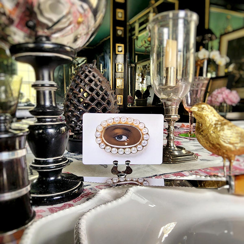 The Punctilious Mr. P's Place Card Co. 'Les Femmes du Monde' Lover's Eye- Ébéne' custom place cards on a chic tablescape
