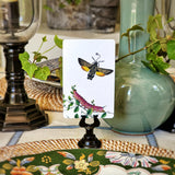 The Punctilious Mr. P's Place Card Co. 'Moth + Twig' custom place cards on a tablescape with hand painted porcelain china