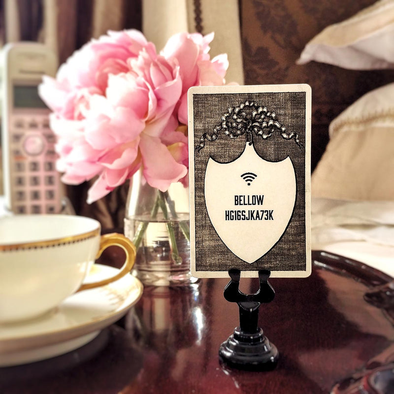 Ambrose Shield - Custom Place Cards - Upright - The Punctilious Mr. P's Place Card Co.