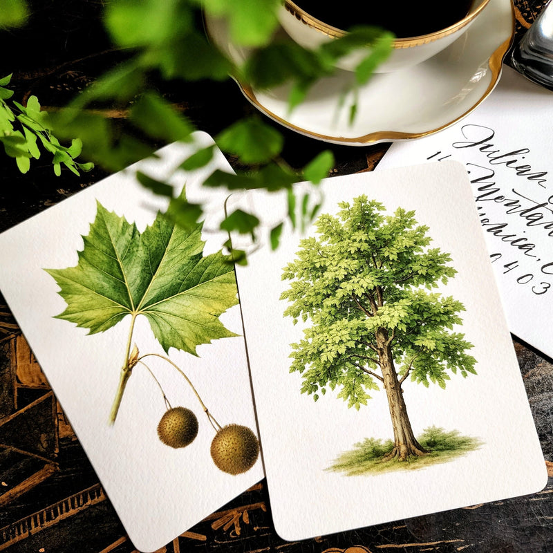 Set/ 12 American Sycamore Tree Custom Note Card Set