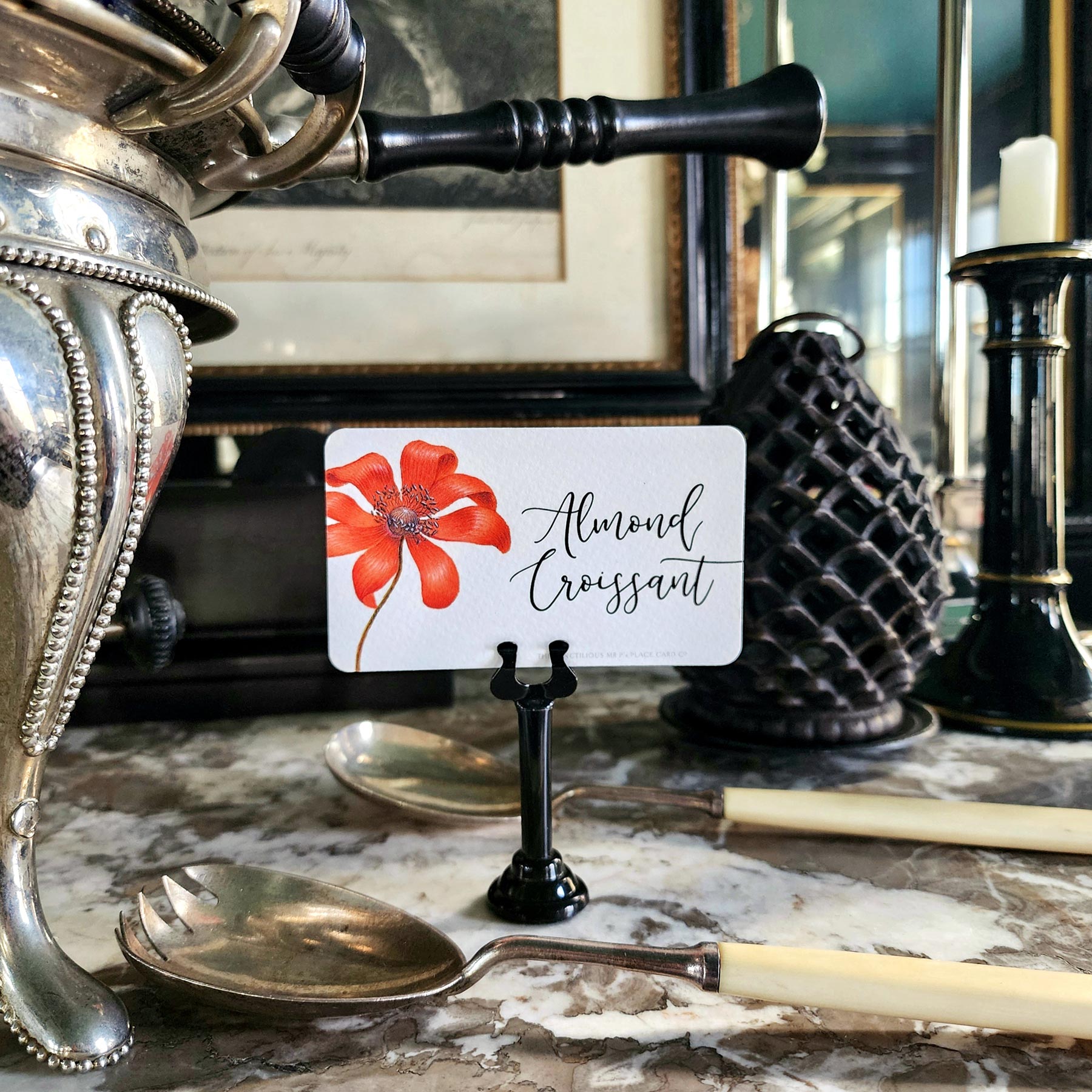 Set/ 12- Anemones Custom Tags for dishes drinks and more