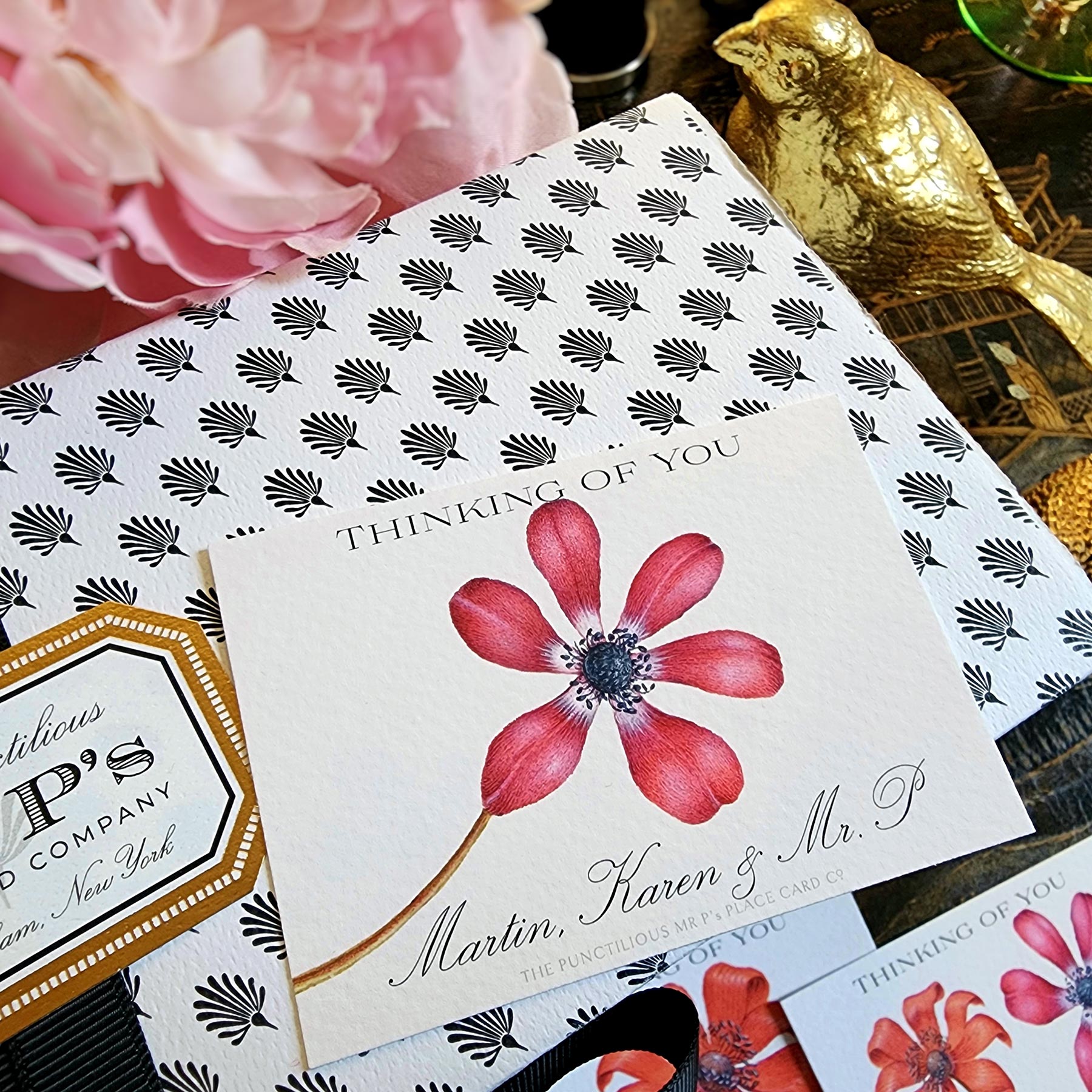 Set/ 18 Anemones- Custom Gift Notes/ Thank You Cards
