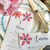 Anemones - Custom Menu Cards - s/4 - The Punctilious Mr. P's Place Card Co.