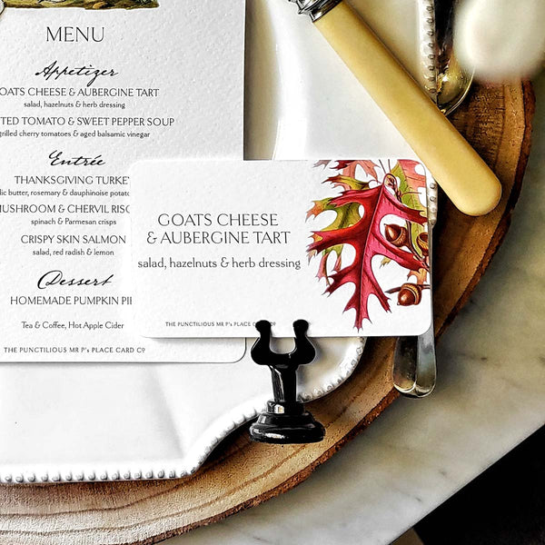 Autumn Tableau - Custom Buffet Tags s/12 - The Punctilious Mr. P's Place Card Co.