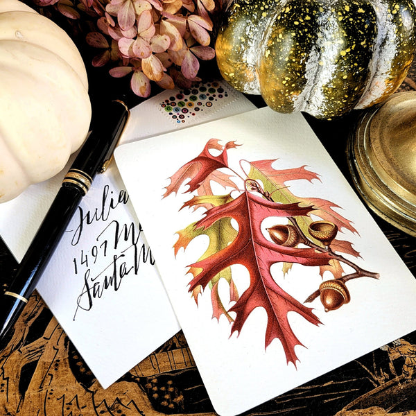 Autumn Tableau - Custom Note Cards - The Punctilious Mr. P's Place Card Co.