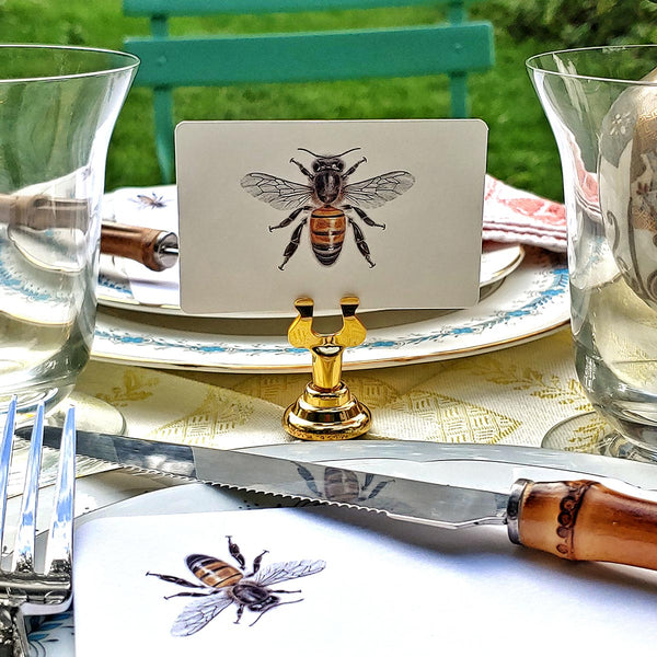 Bees - Custom Place Cards - Upright - The Punctilious Mr. P's Place Card Co.