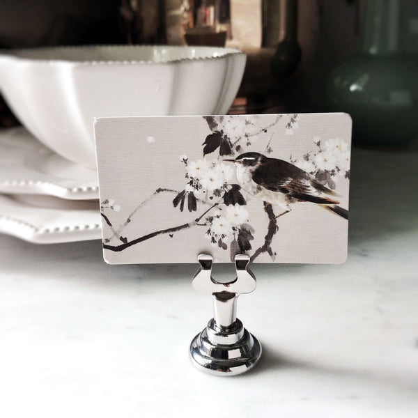 Bird of Watanabe - Custom Place Cards - Upright - The Punctilious Mr. P's Place Card Co.