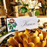 Birds, Berries & Butterflies - Custom Place Cards - Laydown - The Punctilious Mr. P's Place Card Co.