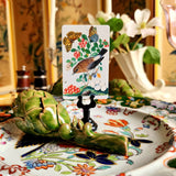 Birds, Berries & Butterflies - Custom Place Cards - Upright - The Punctilious Mr. P's Place Card Co.