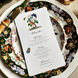 Birds, Berries & Butterflies Menu Cards - s/4 - The Punctilious Mr. P's Place Card Co.