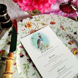 Birds of India - Custom Menu Cards - s/4 - The Punctilious Mr. P's Place Card Co.