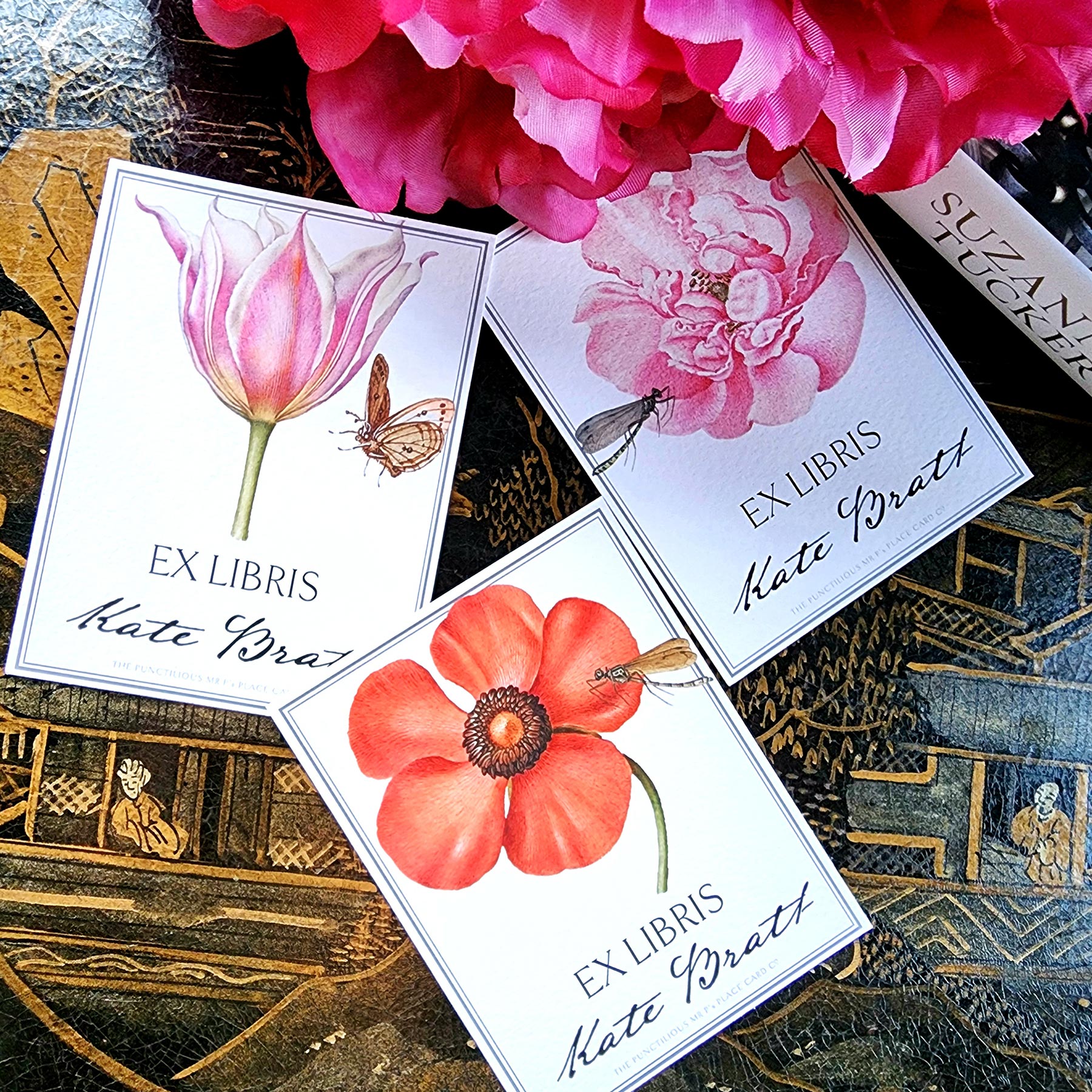 S/12 Blossom Custom Bookplates for a private library or gift