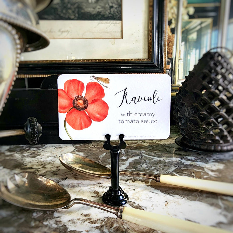Blossoms - Custom Buffet Tags s/12 - The Punctilious Mr. P's Place Card Co.