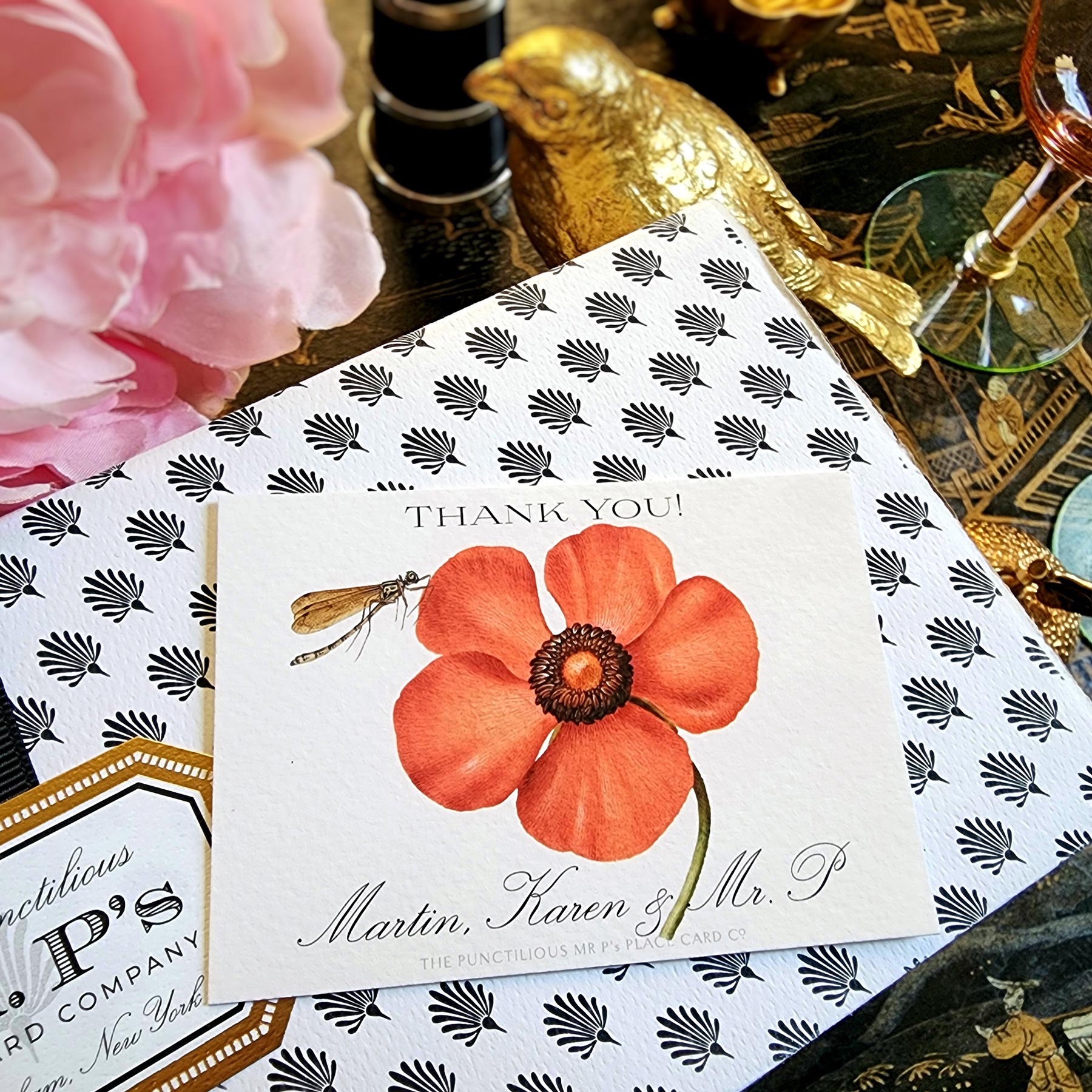 Set/ 18 Blossoms- Custom Gift Notes/ Thank You Cards