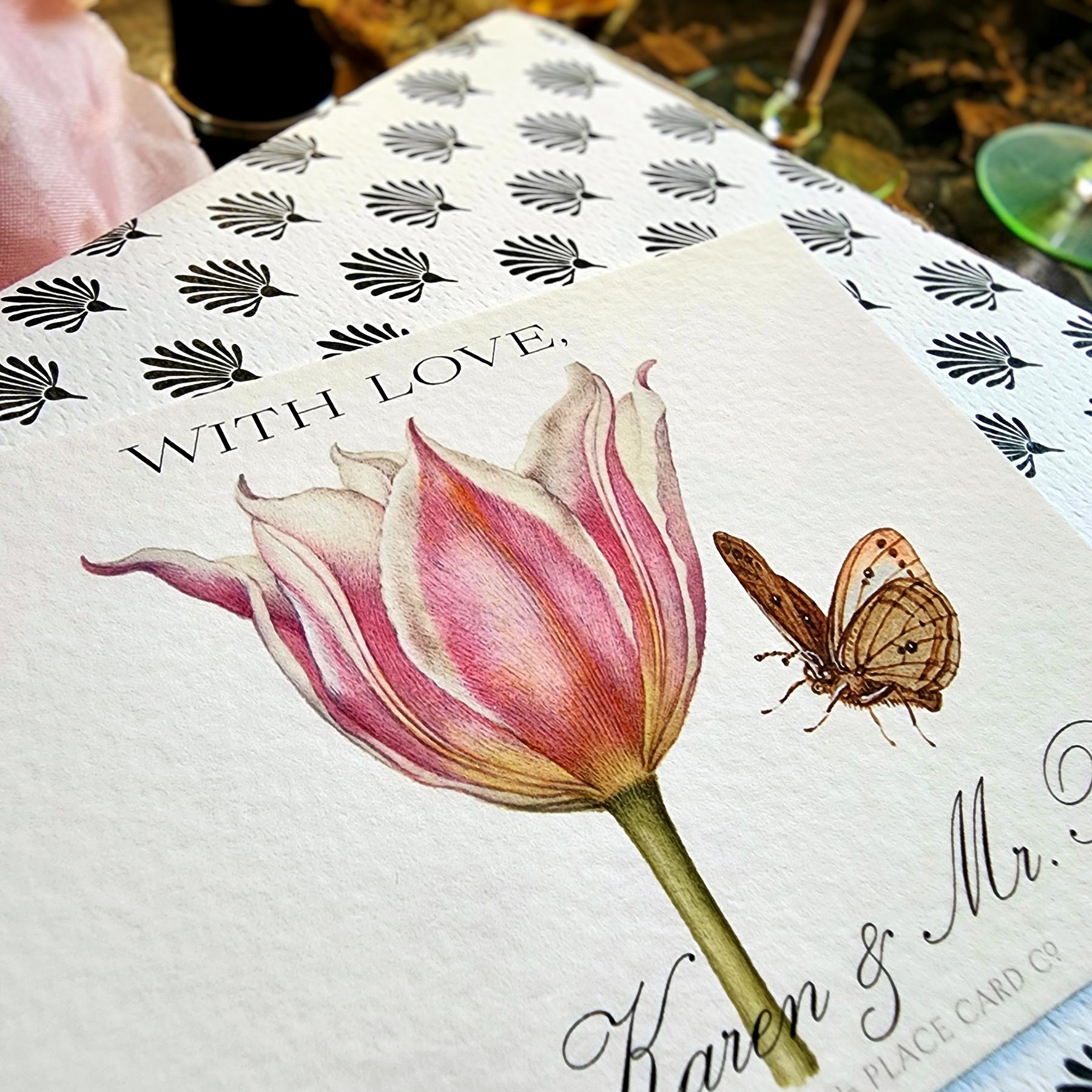 Set/ 18 Blossoms- Custom Gift Notes/ Thank You Cards