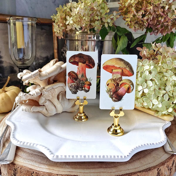 Boletus Beauties - Custom Place Cards - Upright - The Punctilious Mr. P's Place Card Co.