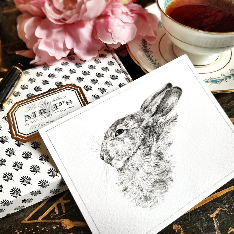 Bunny - Pack of Custom Note Cards - The Punctilious Mr. P's Place Card Co.