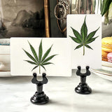 Cannabis Leaf Motif - Custom Place Cards - Upright - The Punctilious Mr. P's Place Card Co.