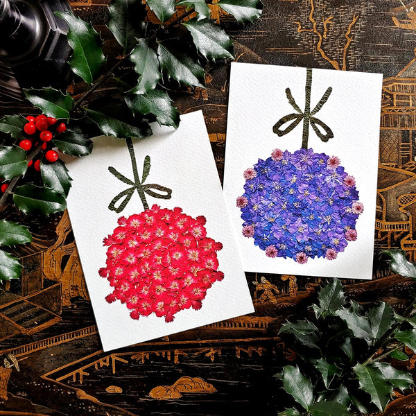 CC MM: 'Ornaments' Holiday Note Card Set - The Punctilious Mr. P's Place Card Co.