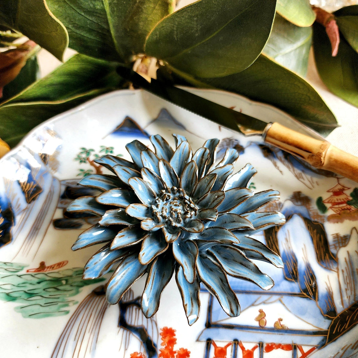 Punctilious Mr. P's Place Card Co. - Ceramic Blossom- Aster- Slate