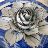 Ceramic Blossom: Camellia - Carrara Bleu - The Punctilious Mr. P's Place Card Co.