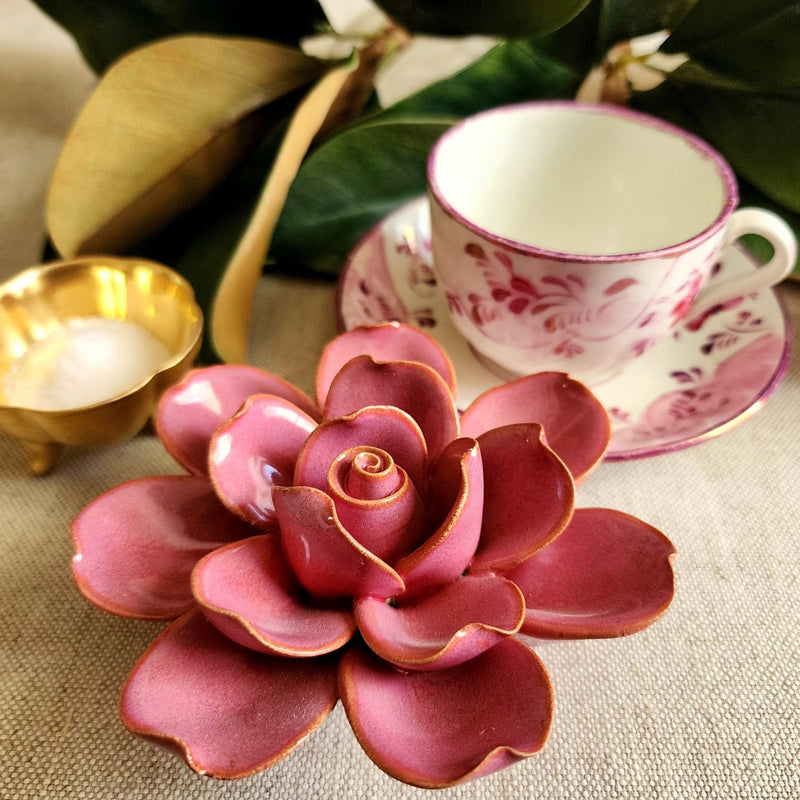 Ceramic Blossom - Gardenia - Pink - The Punctilious Mr. P's Place Card Co.