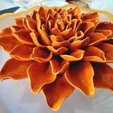 Ceramic Blossom: Jomanda Dahlia - Rust - The Punctilious Mr. P's Place Card Co.