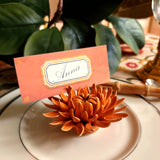 Ceramic Blossom - Mum - Fiery - The Punctilious Mr. P's Place Card Co.