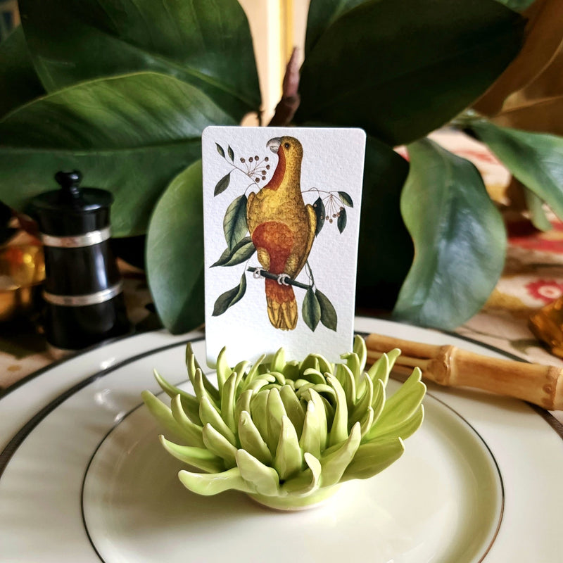 Ceramic Blossom - Mum - Pistachio - The Punctilious Mr. P's Place Card Co.