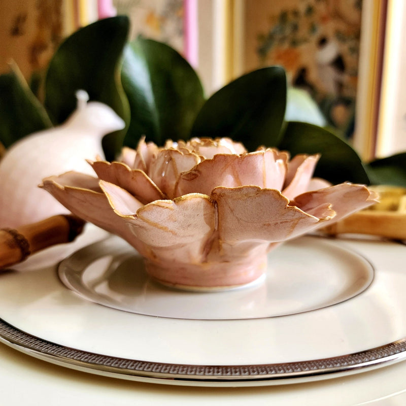 Ceramic Blossom - Peony - Peach Blush - The Punctilious Mr. P's Place Card Co.