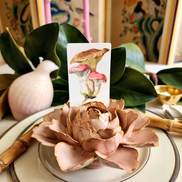 Ceramic Blossom - Peony - Peach Blush - The Punctilious Mr. P's Place Card Co.
