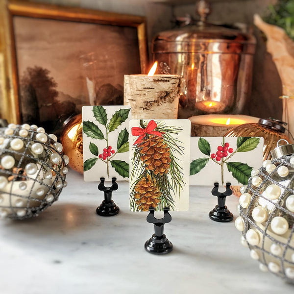 Coulter Pine Cones - Custom Place Cards - Upright - The Punctilious Mr. P's Place Card Co.