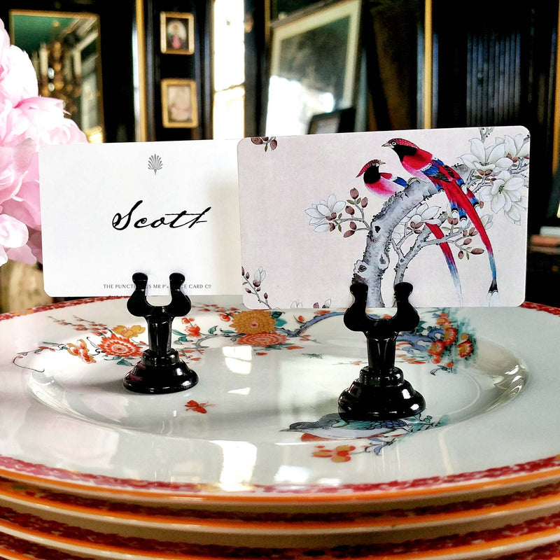 Courtship Birds - Custom Place Cards - Upright - The Punctilious Mr. P's Place Card Co.