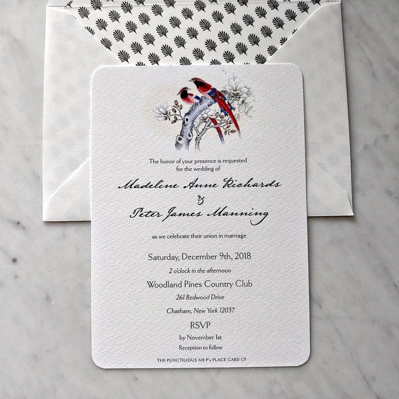 Custom Wedding Modern Invitation s/4 - The Punctilious Mr. P's Place Card Co.