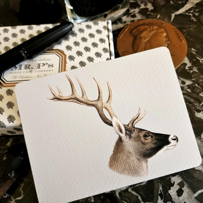 Deer - Pack of Custom Note Cards - The Punctilious Mr. P's Place Card Co.