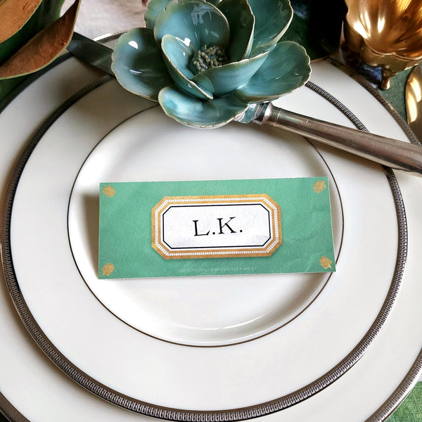 Envoy: Jardin - Custom Place Cards - Laydown - The Punctilious Mr. P's Place Card Co.