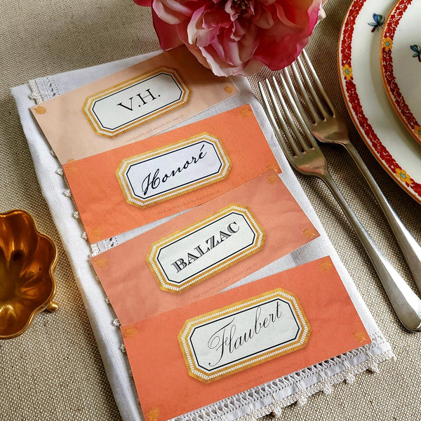 Envoy: Melon - Custom Place Cards - Laydown - The Punctilious Mr. P's Place Card Co.