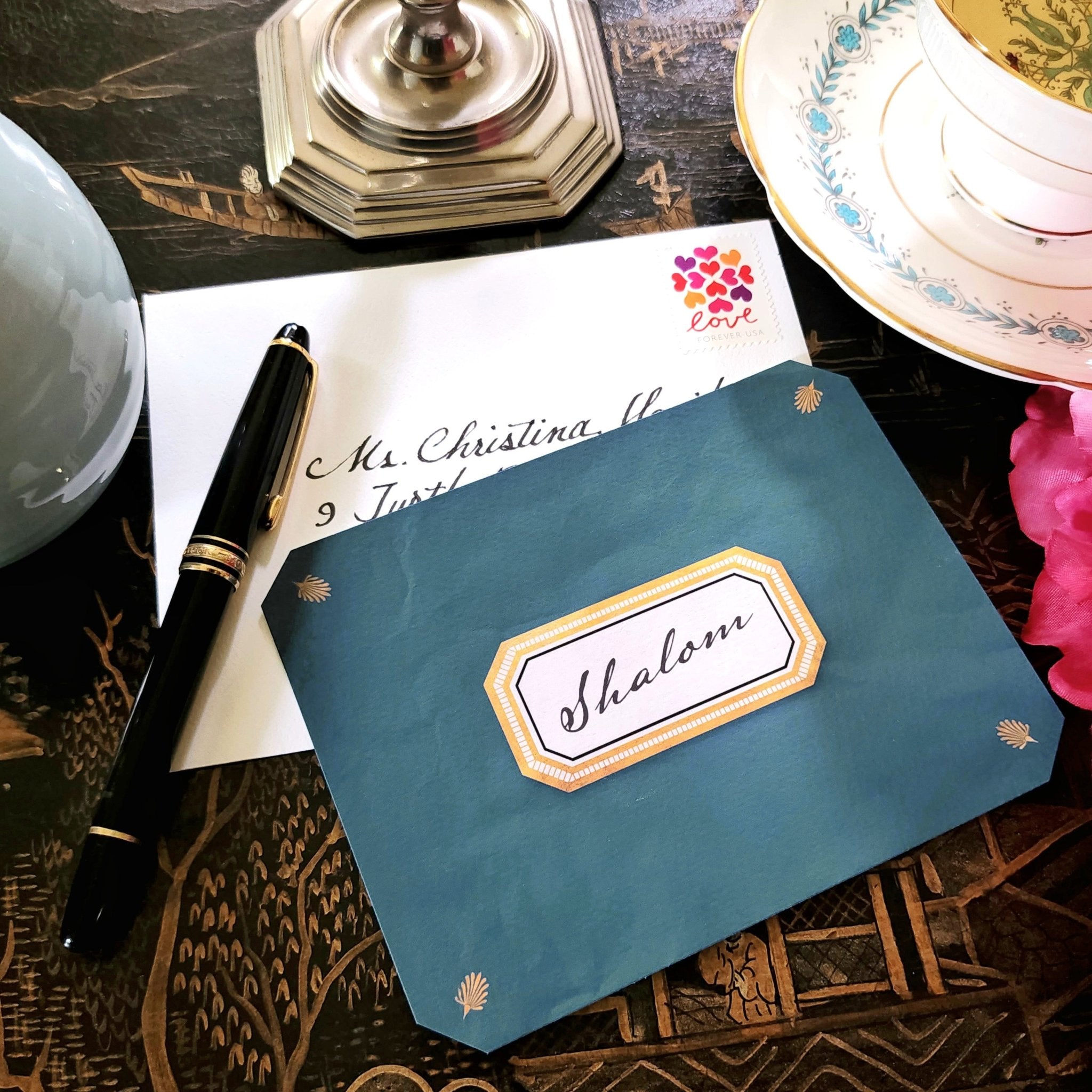 Set/ 12 Envoy: Shalom Custom Note Cards