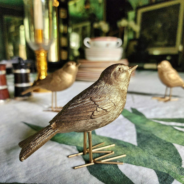 Golden Songbird Figurine - The Punctilious Mr. P's Place Card Co.