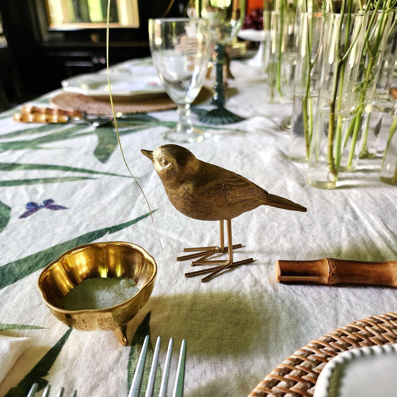 Golden Songbird Figurine - The Punctilious Mr. P's Place Card Co.