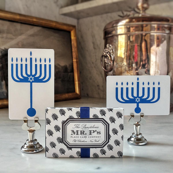 Hanukkah - Custom Place Cards - Upright - The Punctilious Mr. P's Place Card Co.