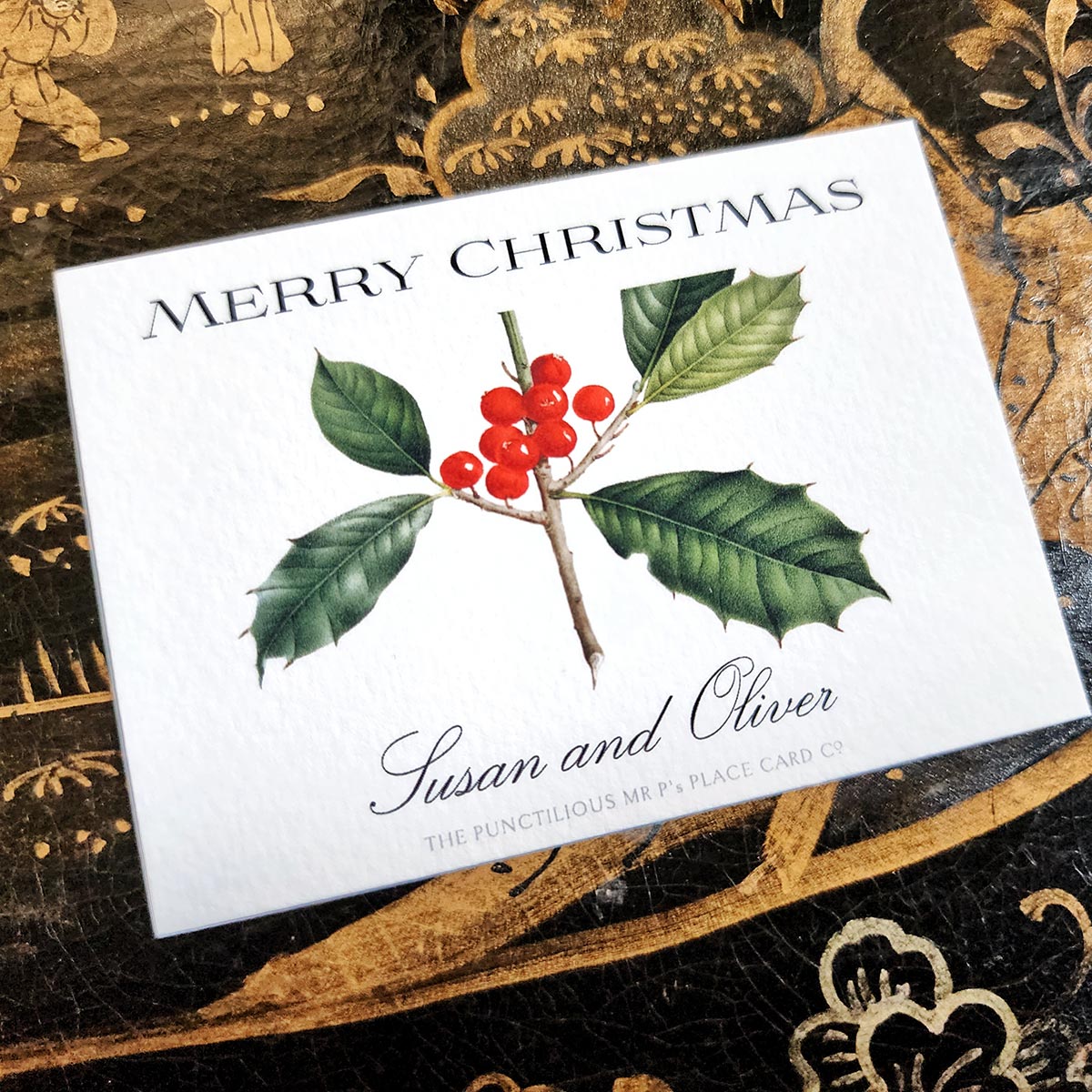 Set/ 18 Holly- Custom Gift Notes/ Thank You Cards