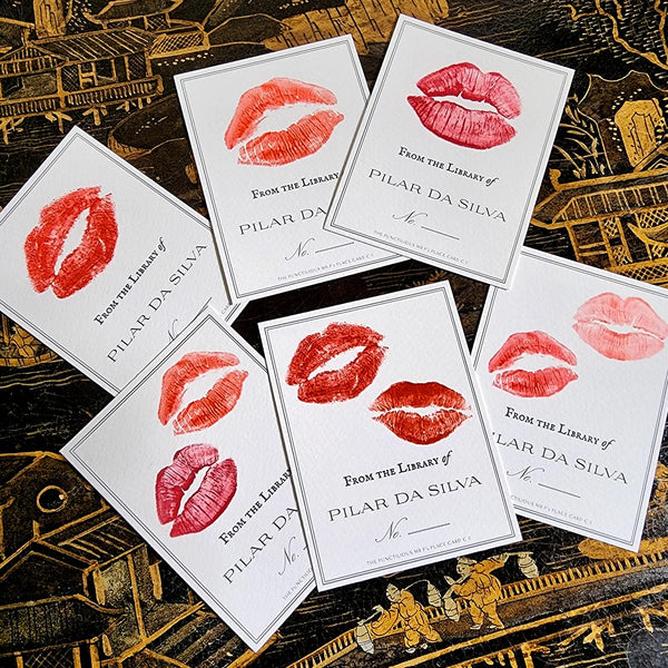 Kisses - Custom Bookplate - The Punctilious Mr. P's Place Card Co.