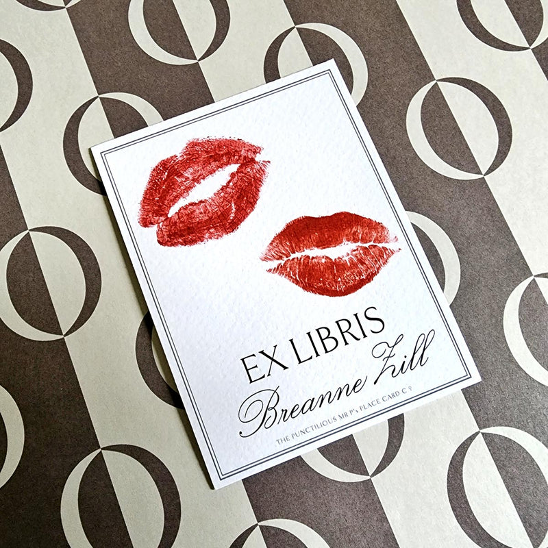 Kisses - Custom Bookplate - The Punctilious Mr. P's Place Card Co.
