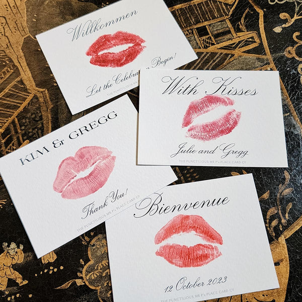 Kisses - Custom Gift Notes - The Punctilious Mr. P's Place Card Co.