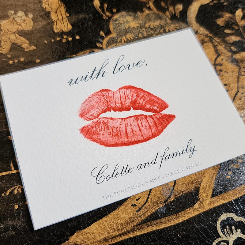 Kisses - Custom Gift Notes - The Punctilious Mr. P's Place Card Co.